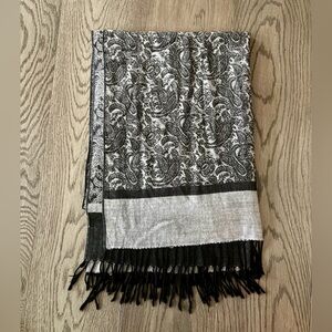 Black and Grey Paisley Scarf